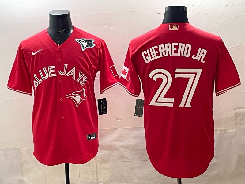 Men 2025 Toronto Blue Jays #27 Guerrero jr Red Game Nike MLB Jersey style 05